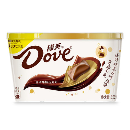 dove 德芙 丝滑牛奶巧克力 碗装 252g